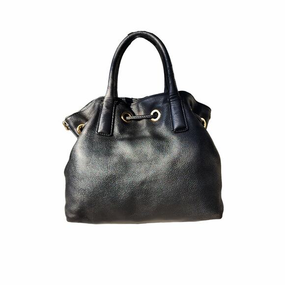 Michael Kors Distressed Pebbled Leather Double Tassel Drawstring Satchel - Picture 3 of 9